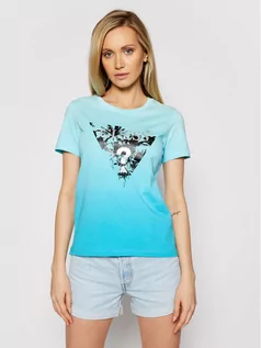 Koszulki i topy damskie - Guess T-Shirt W1RI9D I3Z00 Niebieski Regular Fit - grafika 1
