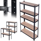 Szafy i regały magazynowe - Regał metalowy 5-poziomowy Gien 875kg czarny - miniaturka - grafika 1