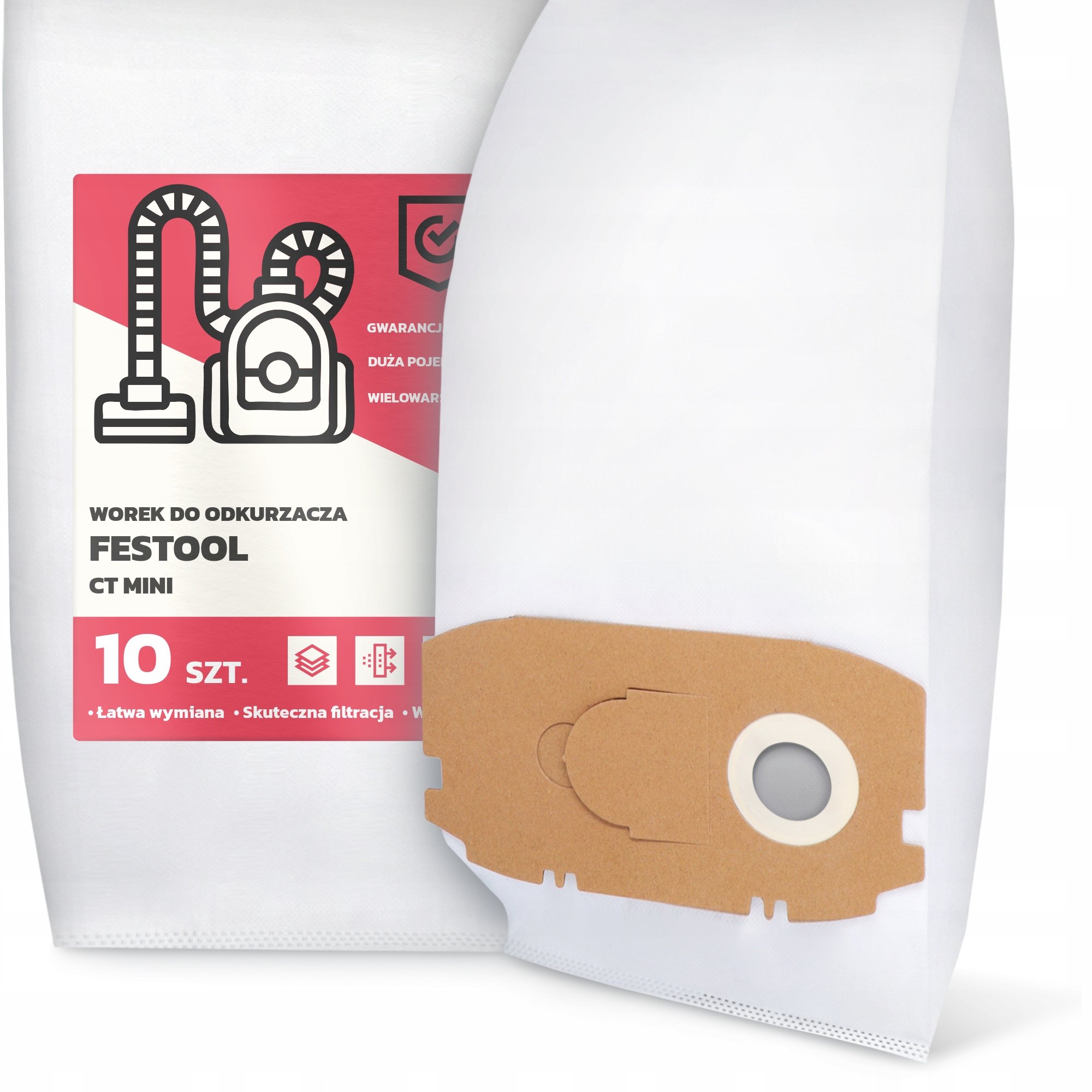 10x Worek do Odkurzacza Festool Ct Mini Syntetyczny Pojemny Duży Worki G9-W