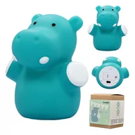Lampy stojące - Lampka nocna LED na baterie BPA free REER - hipopotam - miniaturka - grafika 1