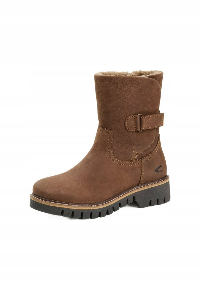 CAMEL ACTIVE BRĄZOWE ZIMOWE KOZAKI Z FUTERKIEM SKÓRZANE 40 16CA