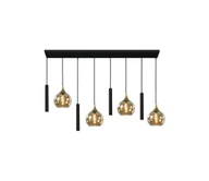 Lampy sufitowe - Żyrandol na lince CALYPSO 4xGU10/60W/230V + 4xE27/60W czarny/złoty - miniaturka - grafika 1