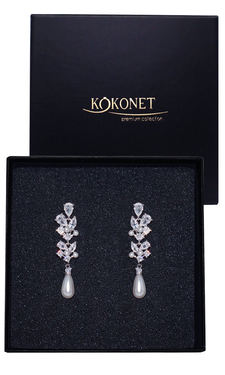 Kolczyki srebrne Z PEREŁKAMI długie lekkie wiszące ŚLUBNE boho perła