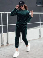 Dresy damskie - Komplet damski welurowy URBANVELVET zielony Dstreet AY1059 - miniaturka - grafika 1
