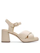 Sandały damskie - Clarks Sandały Ritzy75 Rae 26181304 Écru - miniaturka - grafika 1