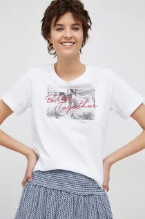 Koszulki sportowe damskie - Pepe Jeans t-shirt bawełniany Nicole kolor biały - grafika 1