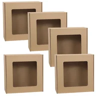 Zestawy upominkowe - Kwadratowe pudełko fasonowe z okienkiem, pudełko prezentowe, prezent 30x30x10 cm x5 - miniaturka - grafika 1