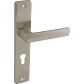 Klamki - Klamka do drzwi wewnętrznych z długim szyldem do wkładki Eureka Nikiel - miniaturka - grafika 1