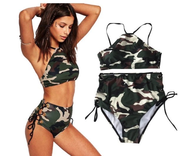 DAMSKI STRÓJ KĄPIELOWY BIKINI MORO – WYSOKI STAN ROZMIAR L