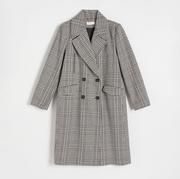 Płaszcze damskie - Reserved - Dwurzędowy płaszcz w kratę - Wielobarwny - miniaturka - grafika 1