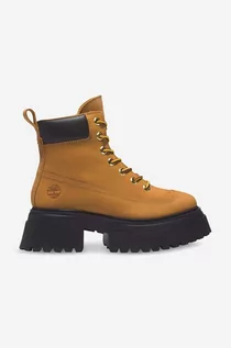 Botki damskie - Timberland botki zamszowe Sky 6 IN Laceup damskie kolor brązowy na platformie lekko ocieplone A2KMU-BROWN - grafika 1