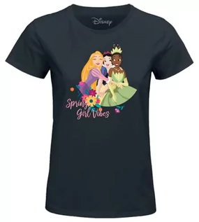 Koszulki i topy damskie - Disney"Spring Girls Vibes" WODPRINTS016 Koszulka damska, czarna, rozmiar M, czarny, M - grafika 1