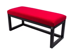 Ławka na buty LPG-2 115cm EMRAWOOD drewno lite kolor czarny siedzisko gładkie kolor czerwony - Ławki do przedpokoju - miniaturka - grafika 1