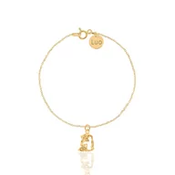 Bransoletki - Bransoletka srebrna pozłacana ze znakiem zodiaku Wodnik - miniaturka - grafika 1