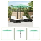Parasole ogrodowe - The Living Store Parasol ogrodowy na stalowym słupku - zielony - 324x324x247 cm - Parasol Ogrodowy - miniaturka - grafika 1