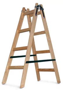AWTools AW23035 drabina drewniana 2x4 stopnie 150 kg - Drabiny - miniaturka - grafika 1