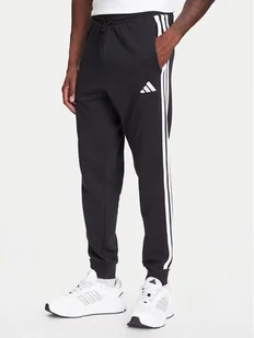 adidas Spodnie dresowe Essential 3-Stripes JD1881 Czarny Regular Fit - Spodnie sportowe męskie - miniaturka - grafika 1