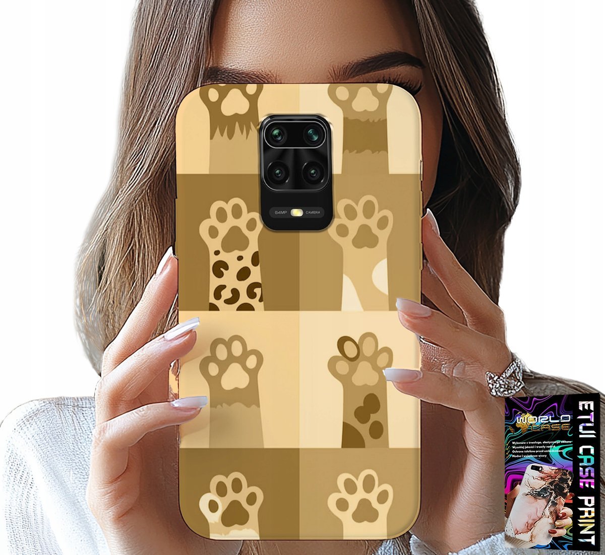 ETUI DO XIAOMI NOTE 9 PRO / 9S - LOVE CAT, WZORY Z KOTAMI, ŁAPKI KOTÓW
