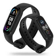 Akcesoria do smartwatchy - GUMOWA OPASKA XIAOMI MI BAND 5 / 6 / 6 NFC / 7 / 7 NFC CZARNY - miniaturka - grafika 1