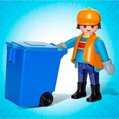 Figurki dla dzieci - Figurka Playmobil 707191 Playmobil Pracownik komunalny Figurka City Śmieciarka - miniaturka - grafika 1
