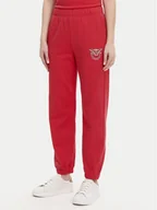 Spodnie sportowe damskie - PINKO Spodnie dresowe Plumcake 104790 A2G8 Czerwony Regular Fit - miniaturka - grafika 1