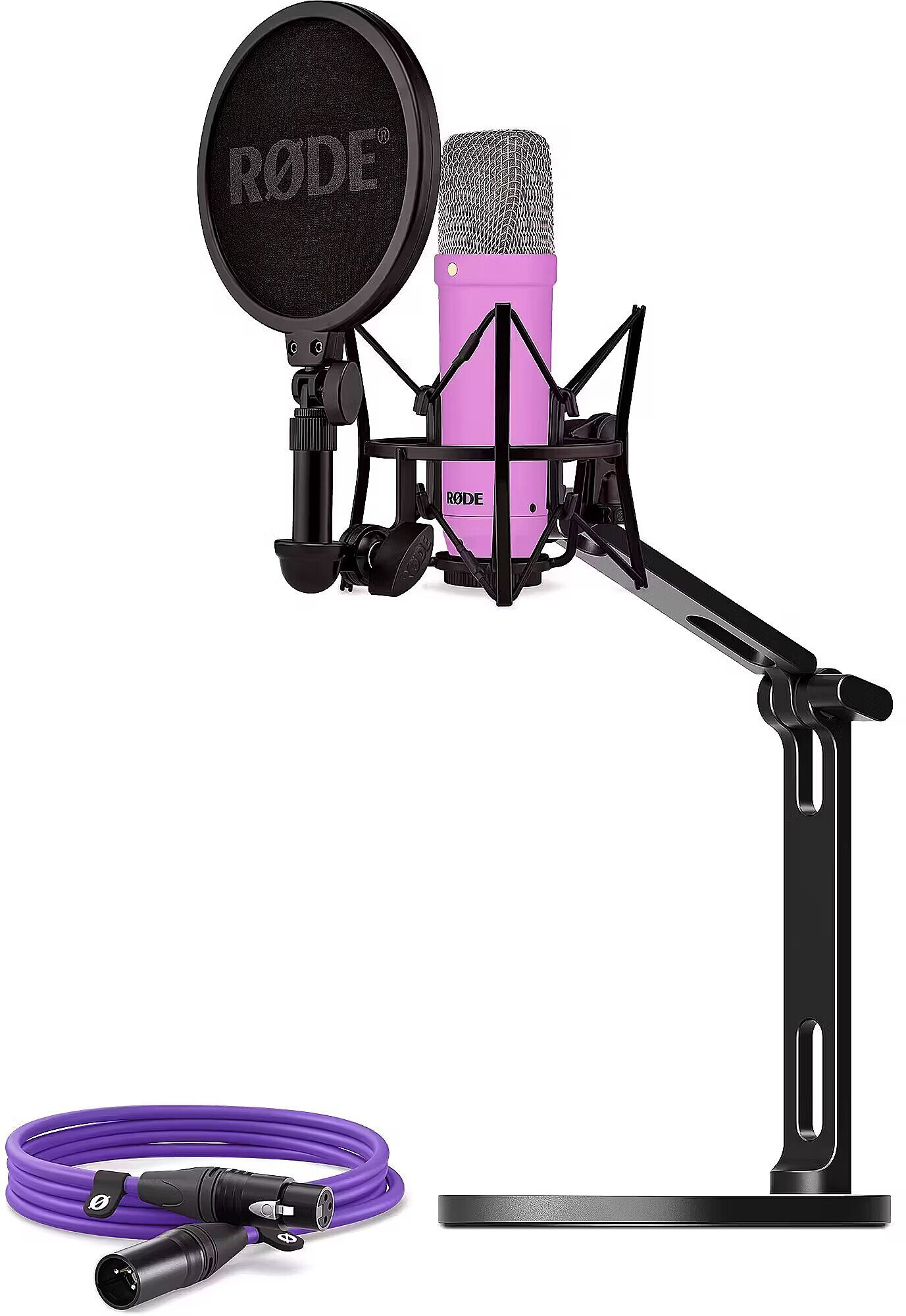 Mikrofon Rode NT1 Signature fioletowy + kabel XLR + statyw biurkowy BUROINT1PU