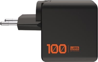 NoName UAG SRGE Charger - ładowarka sieciowa 100W, 2x USB-C oraz USB-A, wtyczki EU, UK, US w zestawie black