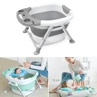 Wanienki dla dzieci - Wanienka składana do kąpieli dla dzieci z poduszką w kolorze miętowym - szara - miniaturka - grafika 1