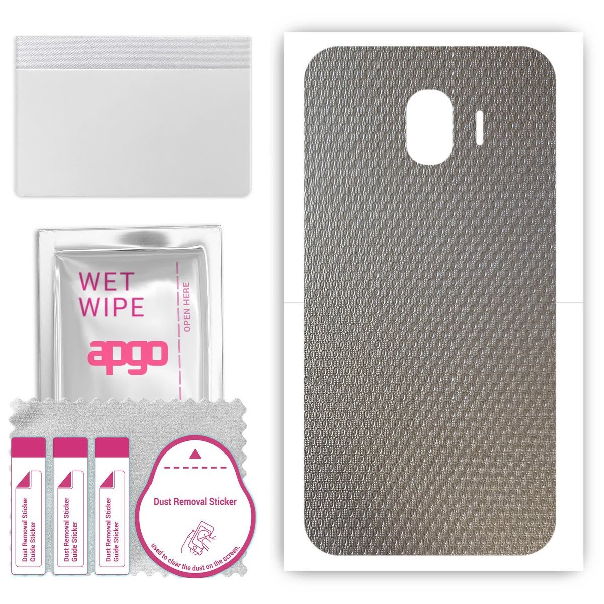 Folia naklejka skórka strukturalna na TYŁ do Samsung Galaxy J4 - Aluminium krople - apgo SKINS