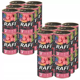 Rafi Junior Pastete, 24 x 400 g - Z cielęciną, żurawiną i jagodami - Mokra karma dla psów - miniaturka - grafika 1