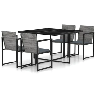 vidaXL 5-cz. zestaw mebli ogrodowych z poduszkami, rattan PE, szary 313117 - Meble ogrodowe - miniaturka - grafika 1