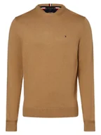 Swetry męskie - Tommy Hilfiger Sweter z dodatkiem kaszmiru Mężczyźni Bawełna beżowy|brązowy jednolity, XL - miniaturka - grafika 1