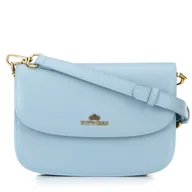 Torebki damskie - Damska crossbody ze skóry naturalnej niebieska - miniaturka - grafika 1