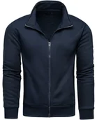 Bluzy męskie - Bluza męska granatowa z stójką Recea - miniaturka - grafika 1