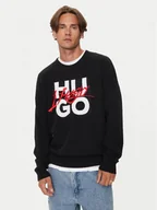 Swetry męskie - Hugo Sweter 50524553 Czarny Regular Fit - miniaturka - grafika 1