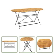 Stoły ogrodowe - The Living Store Owalny stół ogrodowy - 160x85x74 cm - lite drewno akacjowe - Stół Ogrodowy - miniaturka - grafika 1