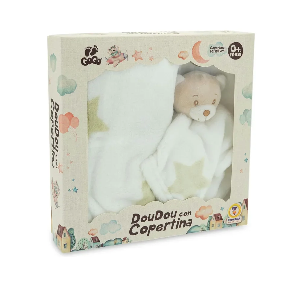 Zabawka Teorema Giocattoli Gogo Set miś z kocem 80x100 cm
