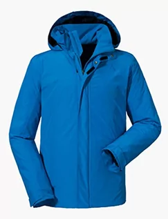 Kurtki męskie - Schöffel Aalborg2, wodoodporna i wiatroszczelna kurtka outdoorowa z chowanym kapturem, oddychająca kurtka przeciwdeszczowa dla mężczyzn, niebieski, 46 - grafika 1