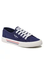 Trampki damskie - Pepe Jeans Tenisówki Brady W Basic PLS31287 Granatowy - miniaturka - grafika 1