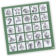 Kalendarze - Naklejki Świąteczne Adwentowy Kalendarz 54 10X10 - miniaturka - grafika 1