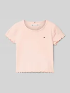 Koszulki dla dziewczynek - T-shirt z falistym dołem model ‘ESSENTIAL’ - miniaturka - grafika 1