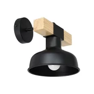 Lampy ścienne - Milagro Kinkiet FARO CZARNY NATURALNE DREWNO 1xE27 60W MLP7455 - miniaturka - grafika 1