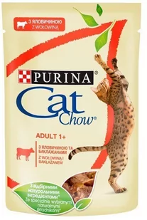 Purina CAT CHOW CAT CHOW ADULT Z WOŁOWINĄ I BAKŁAŻANEM W GALARECIE 85G PCCAWB - Mokra karma dla kotów - miniaturka - grafika 1