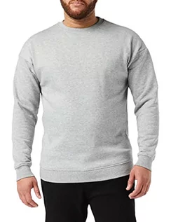 Swetry męskie - Urban Classics Męska bluza dresowa z okrągłym dekoltem, sweter z szerokimi ściągaczami dla mężczyzn w wielu kolorach, rozmiary XS-5XL, szary (Grey 111), 4XL - grafika 1
