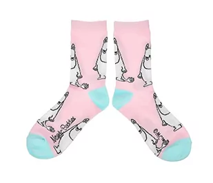 Moomintroll's Temper damskie skarpety Muminki, różowe, EU 36-42, Różowy, Jasnoniebieski - Skarpetki damskie - miniaturka - grafika 1