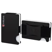 Etui na dokumenty i karty - Aluminiowe etui z gumką na karty zbliżeniowe RFID (Czarny) - miniaturka - grafika 1