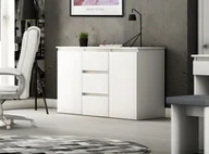 Komody - Komoda Megan K3 Z Szafkami I Szufladami 120 cm Biała - miniaturka - grafika 1