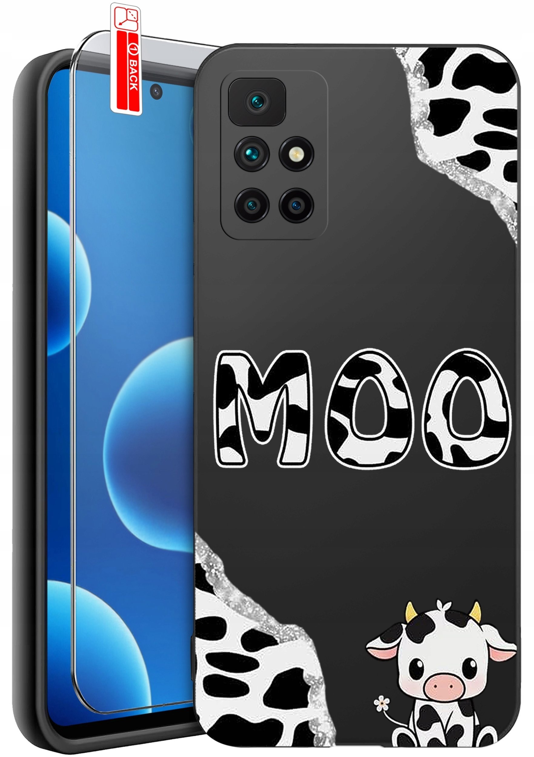 krainaGSM Etui Do Xiaomi Redmi 10 Wzory Silikonowe Matt Case + Szkło 9H