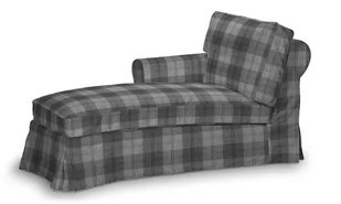 Dekoria Pokrowiec na szezlong Ektorp lewy krata szaro-grafitowa 84 x 166 x 73 cm Edinburgh 642-115-75 - Pokrowce na meble - miniaturka - grafika 1