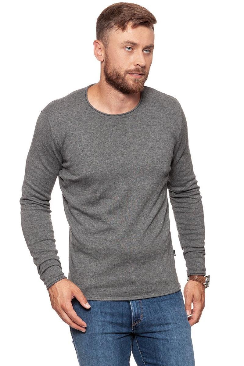 Wrangler, Sweter męski, Roll Edge Crew Grey Marl W8624Rgvb, rozmiar XXL